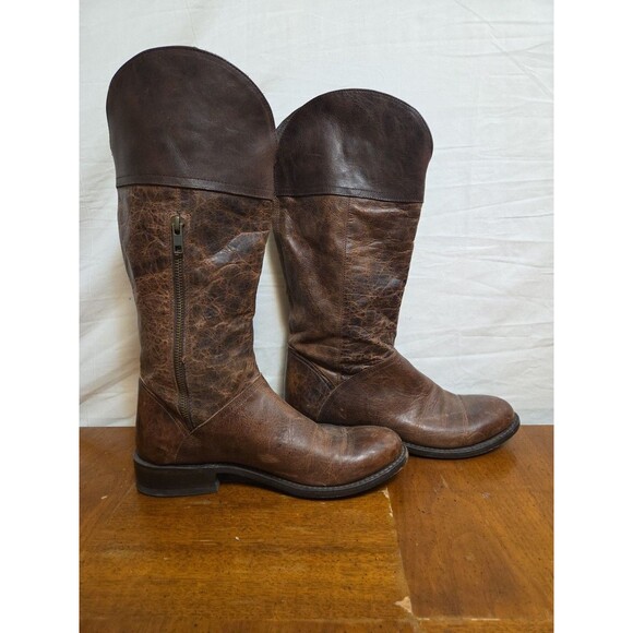 Stetson Shoes - Stetson Women's Brown Leather Riding Boots Knee High 2 Tone Size 9